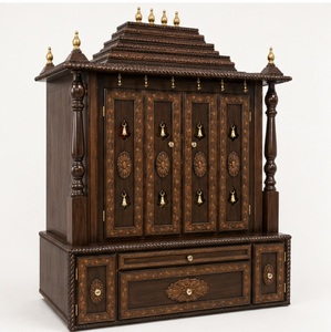 Templo de madera de teca premium con campanas, estilo Gopuram, tradicional, tallado a mano, de madera maciza, Pooja Mandir, Hindu Puja Ghar, Australia - Product Image 2