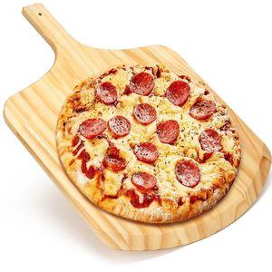Tabla para Servir Pizza Redonda de la Mejor Calidad, Plato de Madera y Bambú con Asa para Servir Pizza - Product Image 2