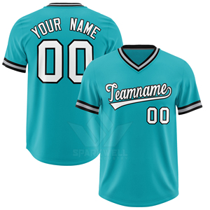 Camiseta de Béisbol Personalizada Negra y Amarilla para Hombre, Cuello en V, Manga Corta, Impresión Sublimada, Absorbe la Humedad, Nombre del Equipo, Número, Ropa Deportiva - Product Image 2