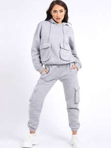 Conjunto Deportivo de Dos Piezas para Mujer, Talla Grande, Grueso, 100% Algodón, con Logotipo Personalizado, Pantalones Deportivos y Sudadera con Capucha, de Alta Calidad - Product Image 2