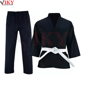 Uniforme de Taekwondo Cómodo y Transpirable, Estilo Nuevo, Color Negro Sólido, Resistente, para Artes Marciales y Combate - Product Image 4