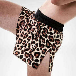 กางเกงขาสั้นสำหรับฝึกซ้อมลายเสือดาว – ชุดกีฬาสำหรับผู้ชายพร้อมขอบเอวยางยืด - Product Image 6