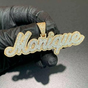 Pendentif Lettre Initiale Hip Hop Iced Out en Argent 925 avec Moissanite, Testée au Diamant, pour Hommes - Product Image 3