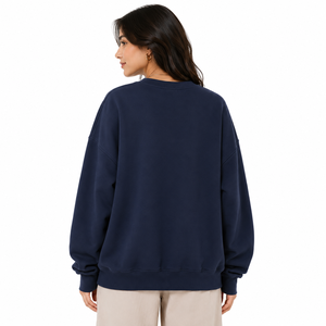 Oversized Women's Crewneck Sweatshirt 100% Cotton Fleece Motivational Graphic Print Casual Streetwear Hoodies Private Label - Product Image 3