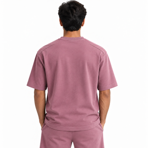 Camiseta de Algodón 100% con Estampado por Transferencia Térmica, Corte Holgado, Manga Corta, Personalizable en la Parte Delantera, Transpirable, Ropa Casual de Moda - Product Image 4