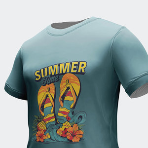 Camiseta de Algodón de Corte Holgado Estilo Urbano para Hombre, Colección de Verano, Diseño Gráfico DTF, Cómoda, Color Personalizado - Product Image 3