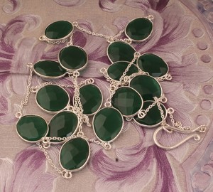 Vintage Green Onyx Luxury Necklace 925 Sterling Silver Handmade Bezel Setting Gemstone Pendant Jewelry Women & Children's <b>Gift</b> - Product Image 1