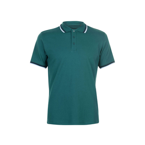 Polo pour homme en coton tricoté bleu marine à manches courtes, couleur unie, décontracté, boutonné, coupe classique, anti-rétrécissement, en vente - Product Image 5