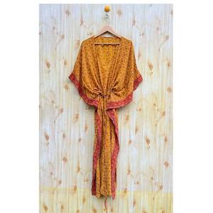 Kaftan en soie à imprimé floral pour femmes, élégant, pour la plage, modèle ETH-263 par Ethnic Craft Hub India - Product Image 1