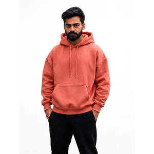 เสื้อสเวตเชิ้ตมีฮู้ดผ้าฝ้ายสีสนิมสำหรับผู้ชาย ทรงปกติ สวมใส่สบาย สีพื้น มีเชือกผูกฮู้ด ดีไซน์กระเป๋า เหมาะสำหรับใส่ในฤดูใบไม้ร่วง - Product Image 6
