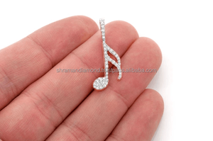 SHRAMAN DIAMOND Collier Pendentif Minimaliste en Or 10K avec Diamant de Laboratoire, Note Musicale Tendance, Charmes Unisexe pour Amateurs de Musique - Product Image 6