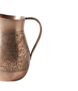 Engraved Design Copper Finished Metallic Pitcher Handmade Durable Metal Water <b>Jug</b> for Wine Juice Milk Pitcher-Party Use - Product Image 6