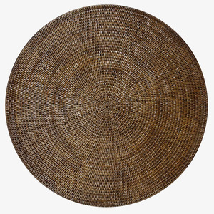 Good Quality Boho <b>Blue</b> Rattan Charger Plates Handmade Floral Placemat and Scalloped <b>Table</b> Decoration OEM ODM Available - Product Image 3