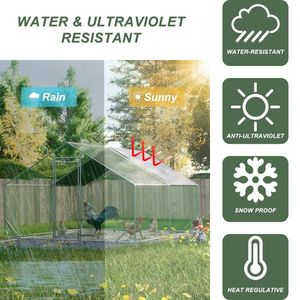 Gallinero Metálico Grande para Exteriores de 10 x 13 pies con Cubierta Impermeable de 1 Pieza para Jardín y Patio Trasero, Jaula para Gallinas y Aves de Corral, 1 Unidad - Product Image 6
