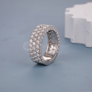 Trendy Design Lab Created Diamond <b>Ring</b> in White Gold Eternity Band Round Cut Diamond <b>Ring</b> for Women's from <b>Indian</b> Supplier - Product Image 3