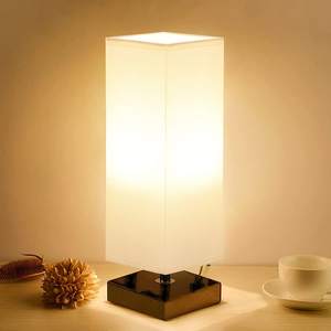 Lámpara de mesita de noche moderna, lámpara de noche para dormitorio, lámpara LED de cabecera con pantalla de tela, lámpara de lectura para dormitorio - Product Image 2