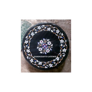 Table basse de forme octogonale en marbre blanc naturel avec un design incrusté de fleurs et de motifs, nouvelle tendance, matériaux de la meilleure qualité utilisés - Product Image 4