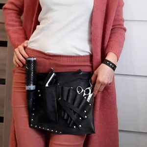 ซองใส่กรรไกรตัดผมหนังปรับได้ สำหรับช่างทำผม  กระเป๋าคาดเอว ป้องกันกลิ่น น้ำหนักเบา สวมใส่สบาย - Product Image 4