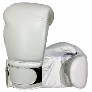 Gants de boxe en cuir marron avec fermeture Velcro, pour entraînement adulte, doigts entièrement couverts - Product Image 4