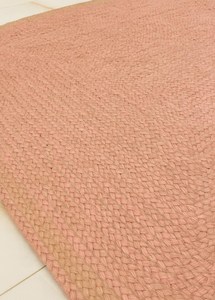 Tapis en jute rose tissé à la main style bohème chic, tapis de zone en fibres naturelles style ferme, décoration de sol rustique - Product Image 5