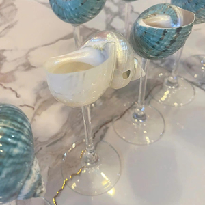 Vietnam Handmade Seashell <b>Glass</b> Wine <b>Goblet</b> for Wine Drinking Table Decor Bar Use for Home Kitchen and Event Styling - Product Image 1