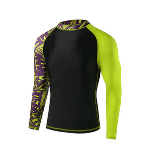 T-shirt de compression 180 grammes en maille, manches longues, séchage rapide, pour le basketball, la course et l'entraînement, sous-vêtement technique homme uni - Product Image 1