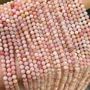 Cuentas de ópalo rosa, piedras preciosas naturales, cuentas redondas de ópalo en hilo para la fabricación de joyas y manualidades DIY. - Product Image 4