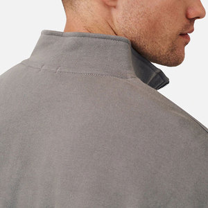 Sudadera de forro polar para hombre, oversize, con media cremallera, cuello alto, color liso, estilo casual para otoño, ajuste regular, jersey de punto - Product Image 5
