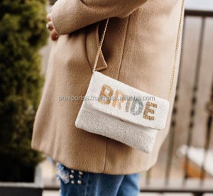 Sac à main de mariée de luxe fait main, pochette à bandoulière, fermeture magnétique pliable, multicolore, perles de verre, paillettes, durable, portable - Product Image 4