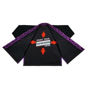 Customized Men's Black BJJ Kimono With Purple Lightning Print Belt Durable Cotton Jiu Jitsu Uniform Shoyorol Batch #109 Bjj Suit - Product Image 4