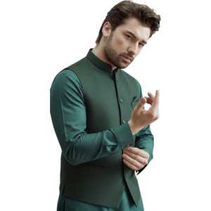 Mens Traditional Vest Stylish <b>Waistcoat</b> With Intricate Embroidery Pakistani Ethnic Wedding Clothing Custom Colors Sizes Premium - Product Image 1