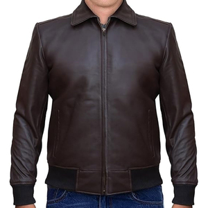 Veste en cuir pour homme, manches longues, logo personnalisé, dernier design, prix avantageux, disponible pour un usage décontracté. - Product Image 5