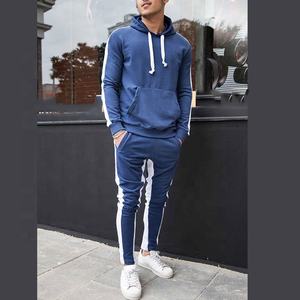 <b>Men's</b> Custom Logo <b>Green</b> & White Striped Tracksuits Hooded <b>Fleece</b> with Embroidered Technique Solid Pattern Design for Winter - Product Image 2