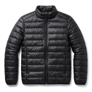 Men Puffer Jacket Lightweight Quilted Full <b>Zip</b> Stand Collar Padded Warm Winter Casual Streetwear Custom OEM Wholesale Manufactur - Product Image 4