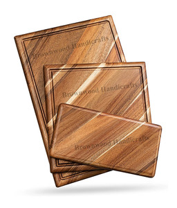 Juego de Tablas de Cortar de Madera de Acacia Hechas a Mano de Primera Calidad, 3 Piezas, Excelente Calidad, Venta al por Mayor en Línea para Cortar Madera - Product Image 6