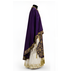 Ensemble de vêtements de prêtre orthodoxe brodés sur mesure avec design de croix dorée Phelonion pour adulte unisexe, service OEM, qualité supérieure, personnalisé - Product Image 4
