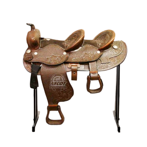 Hecho a mano personalizado de alta calidad caballo occidental sillín de cuero genuino barril Stock doble asiento al por mayor - Product Image 1