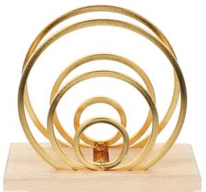 Servilletero de metal dorado con diseño de montaña, decorativo artístico, hecho a mano, ecológico, moderno, para mesa de comedor - Product Image 2