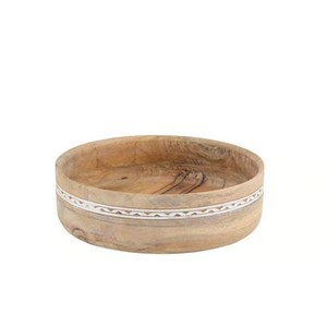 Grand saladier rond en bois texturé de qualité supérieure pour salades et fruits, idéal pour la table de cuisine moderne, à prix abordable. - Product Image 4