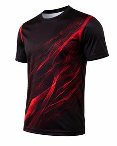 Camiseta de Hombre de Manga Corta con Cuello Redondo, Patrón Sublimado, Secado Rápido, Tejido de Poliéster de 180g, Corte Regular, Estilo Deportivo - Product Image 2