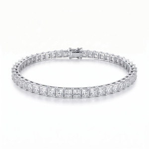 Luxury 9K 14K 18K Solid Gold Princess Cut Moissanite Tennis Bracelet Custom Luxury Jewelry <b>for</b> <b>Men</b> Women OEM ODM Wholesale - Product Image 1