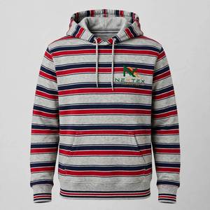 Sudadera con Capucha Unisex NEXTEX Regatta Stripe, Gris Jaspeado, Rojo, Azul Marino, Algodón Suave y Poliéster - Product Image 1