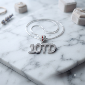 Breloques tendance en argent 925 glacé, personnalisables avec initiale, nom, numéro, diamant Moissanite, style Hip Hop, lettre, fermoir cœur brisé, émail, pour fête - Product Image 3