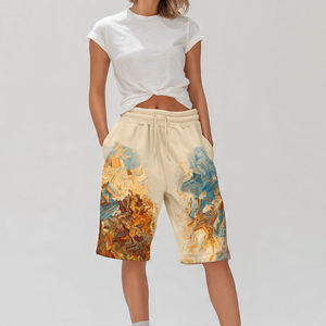 Shorts de survêtement imprimés pour femmes, hiver, 400 g/m², en molleton, style jogger, OEM - Product Image 3