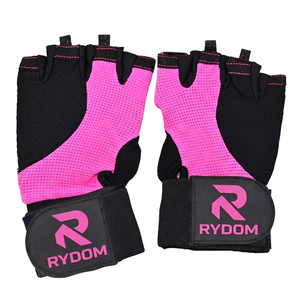 Wholesale Women Fingerless Gym Gloves Shockproof Anti <b>Slip</b> Palm Weight Lifting Workout Fitness Gloves with Long Wrist Wraps - Product Image 5
