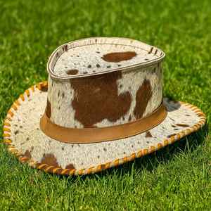 หมวกหนังวัวแท้สีน้ำตาลคุณภาพสูง งานแฮนด์เมดสำหรับผู้ชาย สไตล์ตะวันตก เหมาะสำหรับใส่ในงานเทศกาลกลางแจ้ง - Product Image 3