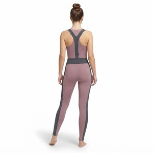 Combinaison de yoga sans manches taille haute color block pour femme, effet ventre plat, longueur intégrale - Product Image 2