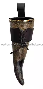 Corne à boire à la demande Corne à boire Viking avec support en cuir pour maison de mariage Hôtel par Artisan Craft - Product Image 5