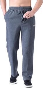 Pantalon de jogging décontracté pour homme, coupe droite, bleu foncé, brodé, écologique, taille mi-haute, épais, long et ample, collection Printemps-Automne - Product Image 4