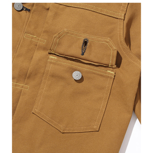 New Arrival High Quality Eco-Friendly Fashion Casual Brown Fitted Solid Color Button Cotton <b>Denim</b> <b>Jackets</b> for Men High Street - Product Image 4